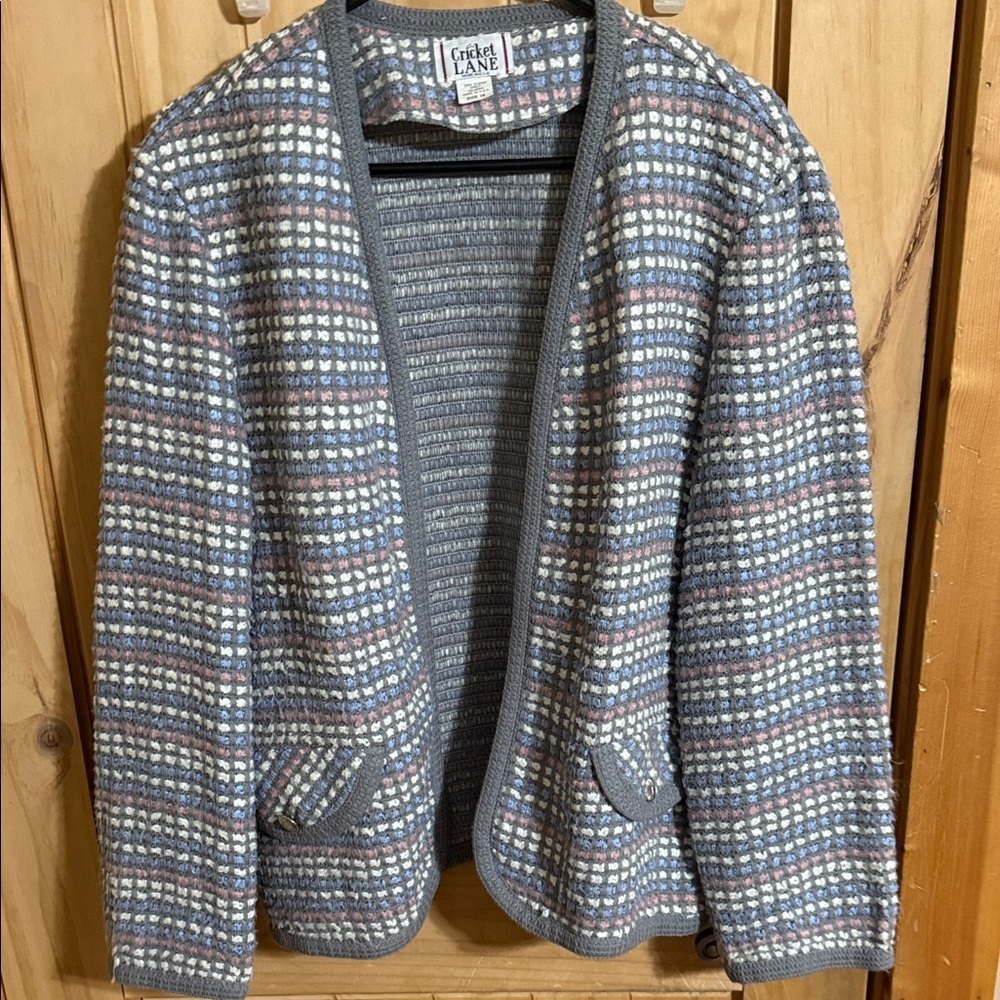 Cricket Lane Women's Blue and White Cardigan